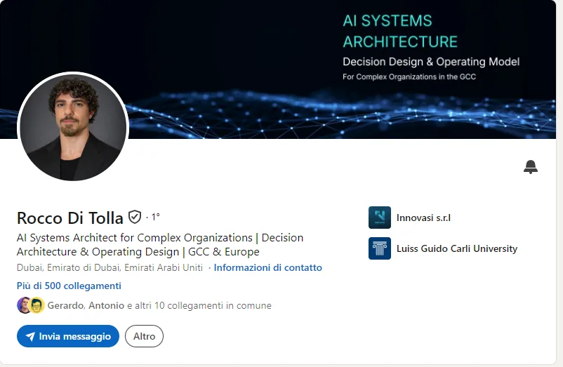 Profilo LinkedIn di Rocco Di Tolla
